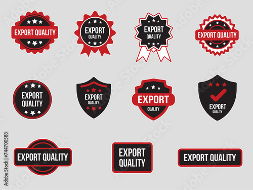 Red and black export quality label stamp badge banner photo