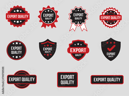 Red and black export quality label stamp badge banner