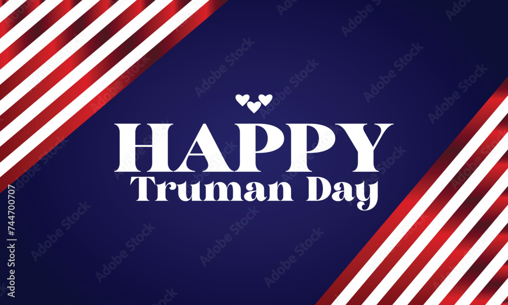 Happy Truman Day Stylish Text With Usa Flag Design