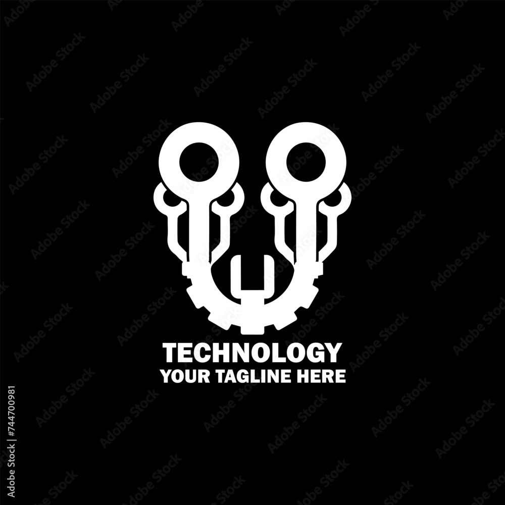 Abstract Initial Logo. White color isolated on Black Background. Technology Branding Logos. Flat Vector Logo Design Template Element icon. Abstract Initial Logo. White color isolated on Black Background. Technology Branding Logos. Flat Vector Logo Design Template Element icon.