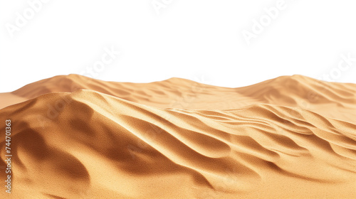 Desert sand pile, dune isolated on white background and texture, with clipping path: