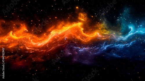 Abstract art depicting the intricate forms of fractal flames and waves