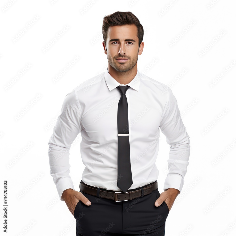 Confident Brasilian Businessman with Hands in Pockets