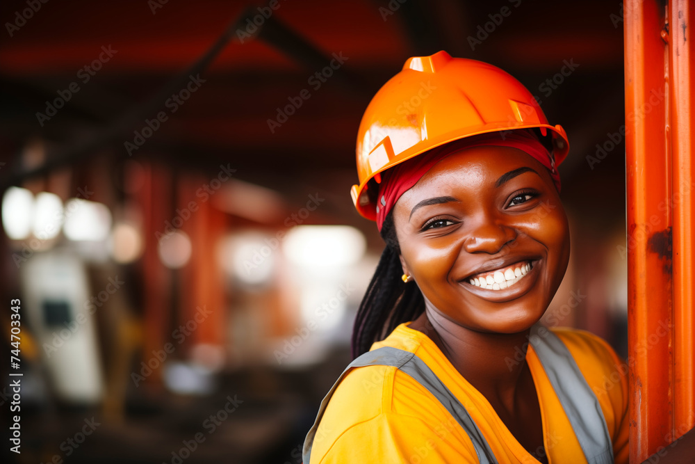 Cropped portrait of an attractive young female construction worker working on site. Cropped portrait of an attractive young female construction worker working on site.