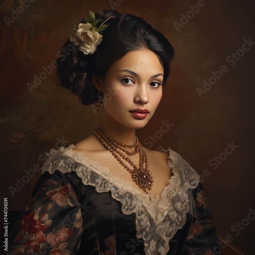 Noblewoman Portraits VintageInspired Elegance and Regal Aura photo