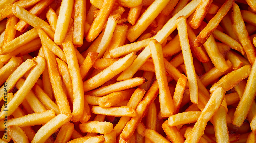 Stack of French Fries on Table
