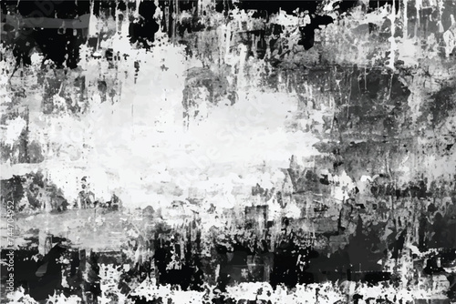 Black and white Grunge texture. Grunge urban texture vector. Distressed overlay texture. Grunge background. Abstract textured effect. Vector Illustration. EPS10. Black Grunge background.