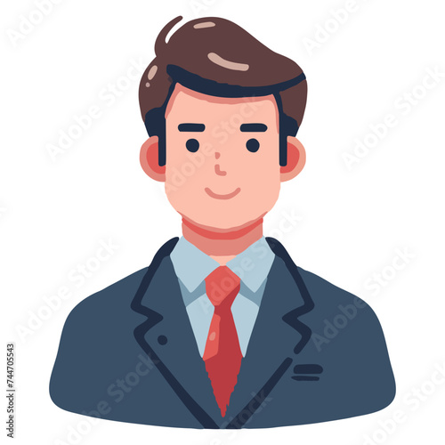 Isolated Businessman avatar character flat illustration with on white background 