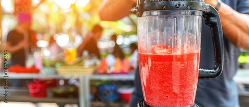 Fruit cocktail made in a blender