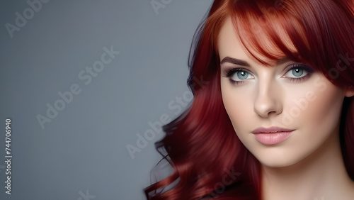 Portrait of a girl with red hair.