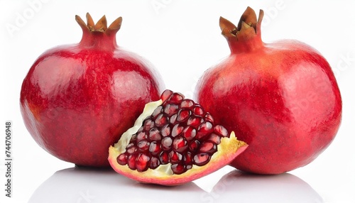red pomegranate isolated on white background