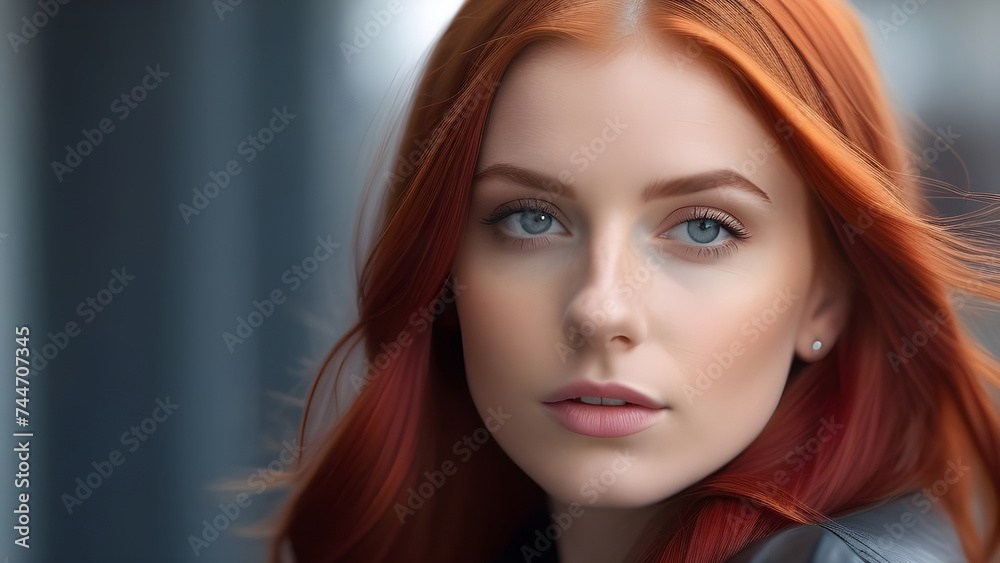 Portrait of a girl with red hair. Portrait of a girl with red hair.