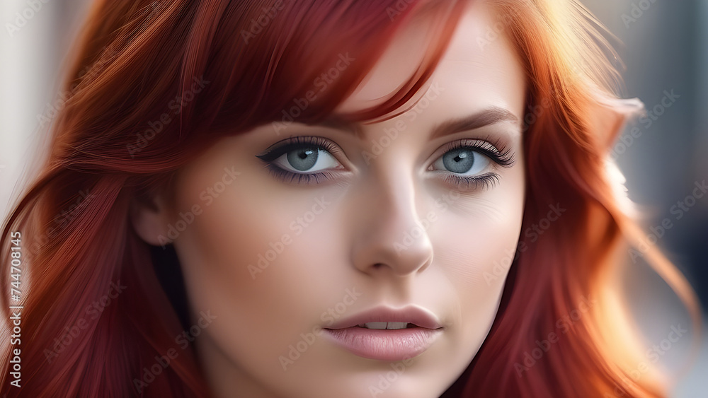 Portrait of a girl with red hair. Portrait of a girl with red hair.