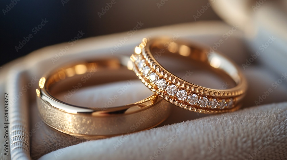 The marriage band in container.