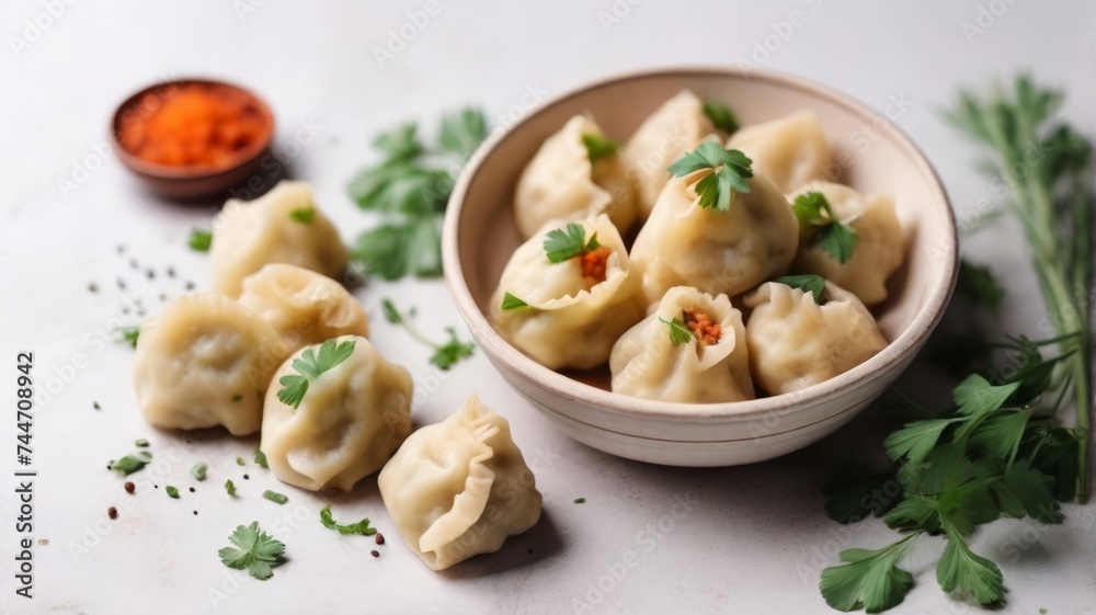 A bowl of traditional Ossetian dumplings