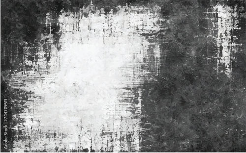 Black and white Grunge texture. Black and white Grunge abstract background. Abstract background. Monochrome texture. Brushstrokes. Modern art. EPS 10. © Usama