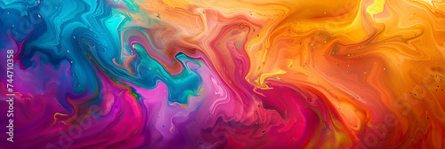 Abstract art painting where colors transform into cascading waterfalls and flowing rivers.
