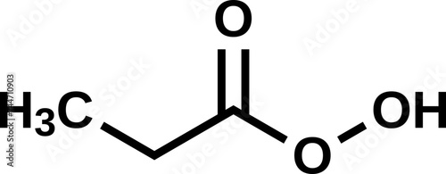 Peroxypropionic acid structural formula, vector illustration
