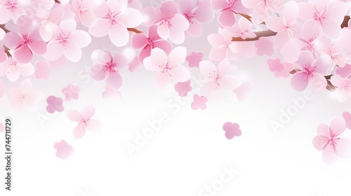Pale Pink Fujisakura Blossoms on White Background Stunning 169 Uplight Image
