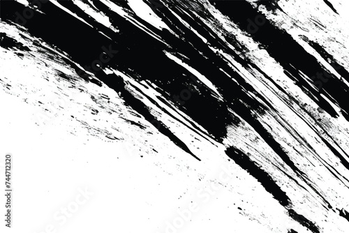 Black Grunge Texture. Vector brush stroke texture. Abstract distressed vector illustration.  Black isolated on white. EPS10. Black and white Grunge texture.