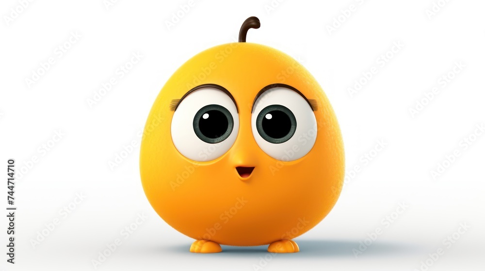 Adorable Mango Cartoon with Big Eyes and Long Lashes in HD