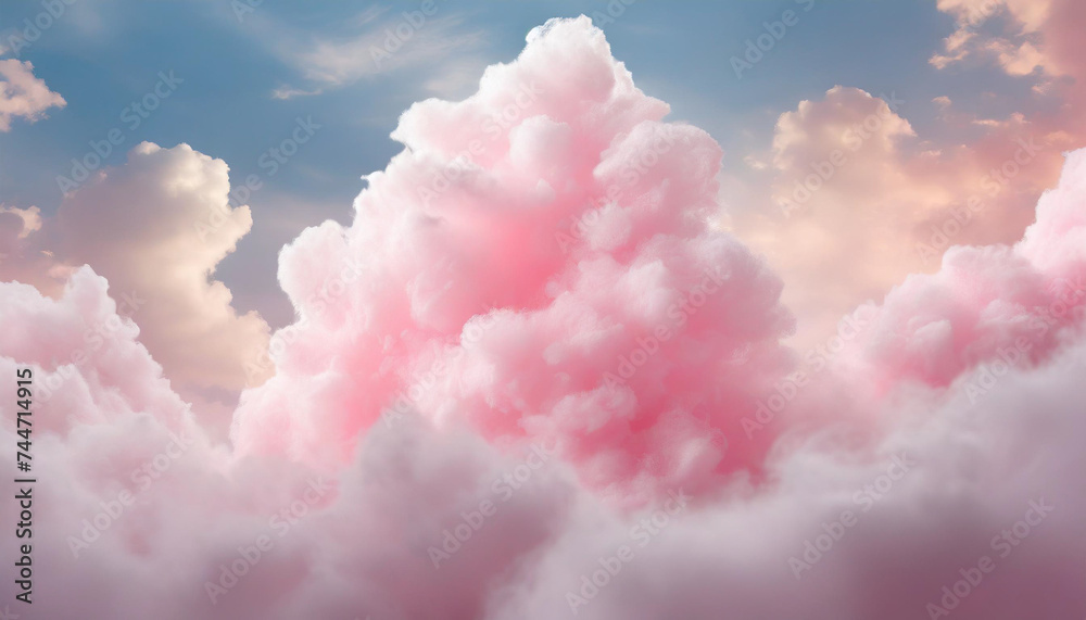 Fluffy pink cotton candy cloud background, airy and dreamy, perfect for whimsical concepts Fluffy pink cotton candy cloud background, airy and dreamy, perfect for whimsical concepts