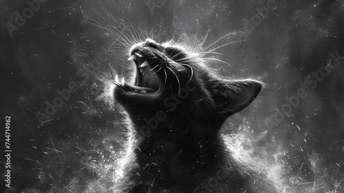 The Roar of the Lion, A Ferocious Black Cat, The Mighty Meow, The Powerful Purr. photo