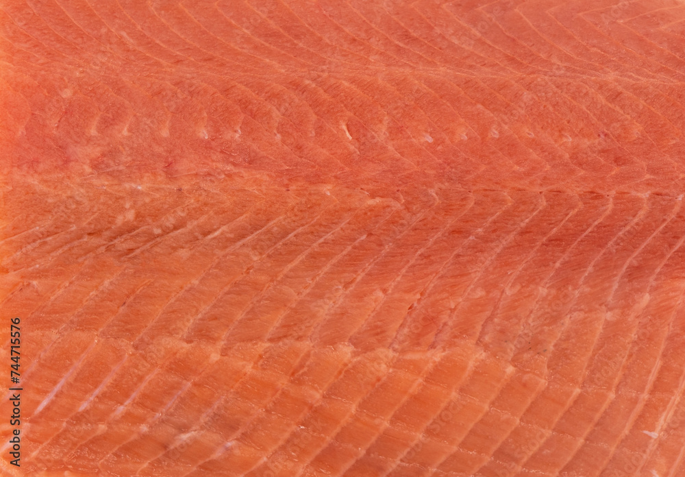 Trout fish fillet texture background. Fresh fillet wild trout. Fresh whole fillet surface