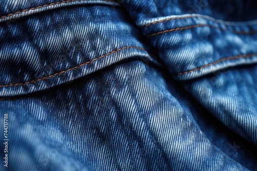 Close up of a pair of blue jeans, suitable for fashion blogs or clothing websites