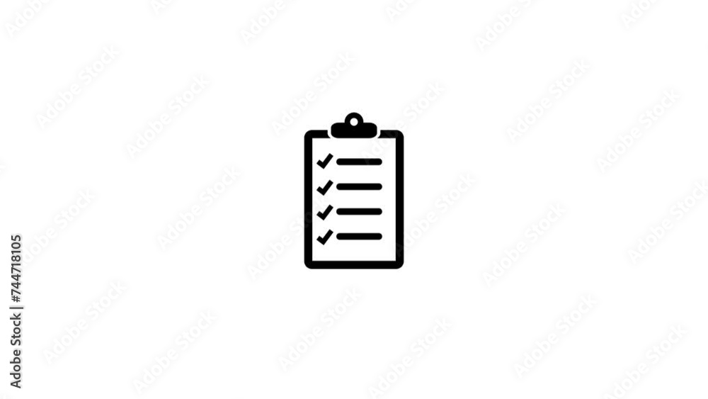 Clipboard line icon animation. document clipboard icon. Clipboard line icon animation. document clipboard icon.