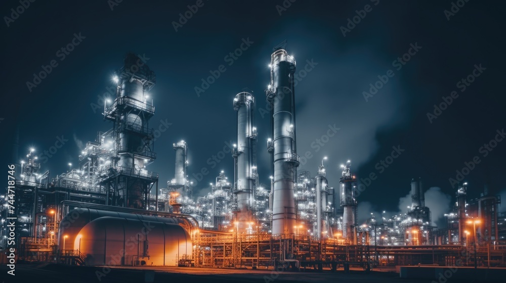 Obraz premium Industrial factory emitting thick smoke, suitable for environmental issues concept