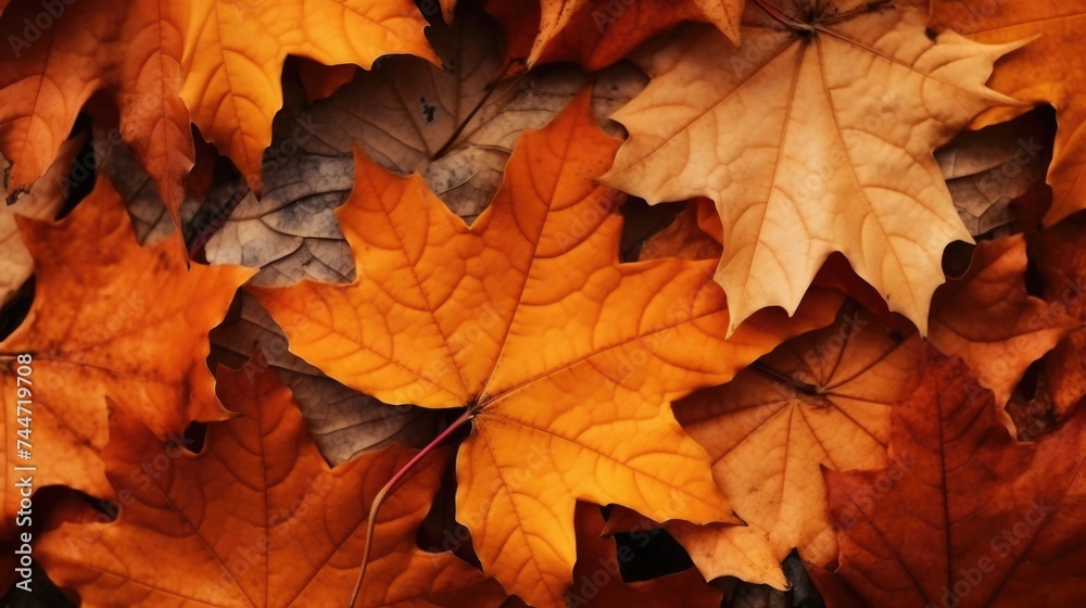A pile of leaves scattered on the ground, suitable for autumn themes A pile of leaves scattered on the ground, suitable for autumn themes
