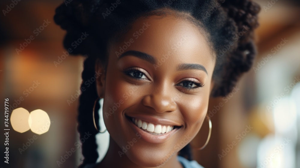 A woman with a big smile on her face. Suitable for various projects A woman with a big smile on her face. Suitable for various projects