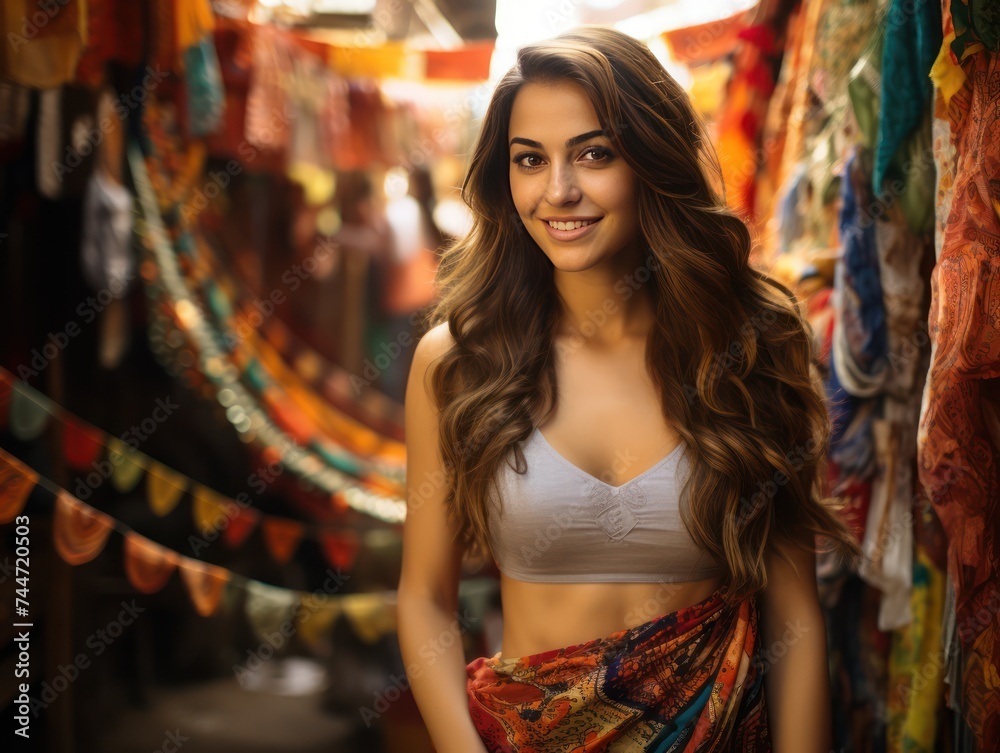 Discover Vibrant Indian Clothing with Captivating Market Girl