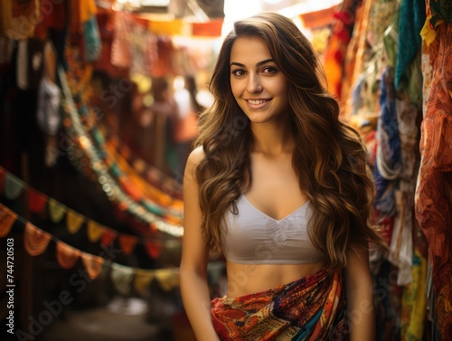 Discover Vibrant Indian Clothing with Captivating Market Girl