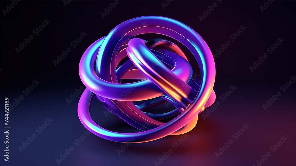 Abstract 3d graphic object with glow on dark purple background Abstract 3d graphic object with glow on dark purple background