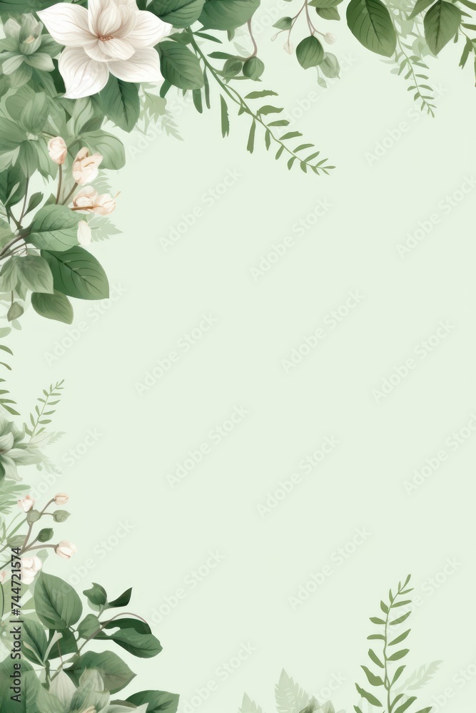 Captivating Wedding Greenery Frame with Floral Border Captivating Wedding Greenery Frame with Floral Border
