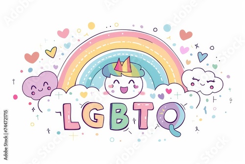 LGBTQ Pride varied. Rainbow flamboyant colorful safety diversity Flag. Gradient motley colored self fulfillment LGBT rights parade festival diversity transparency diverse gender illustration