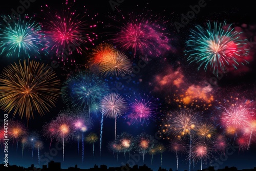 Stunning Fireworks Display Lights Up Night Sky