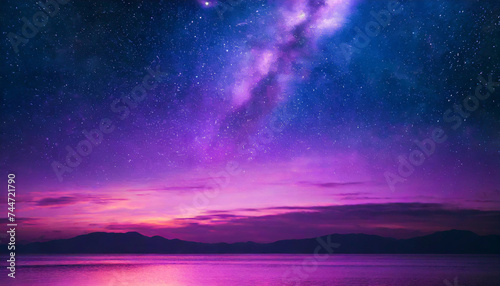 violet neon glow illuminates the sky, evoking a sense of mystery and wonder © Your Hand Please