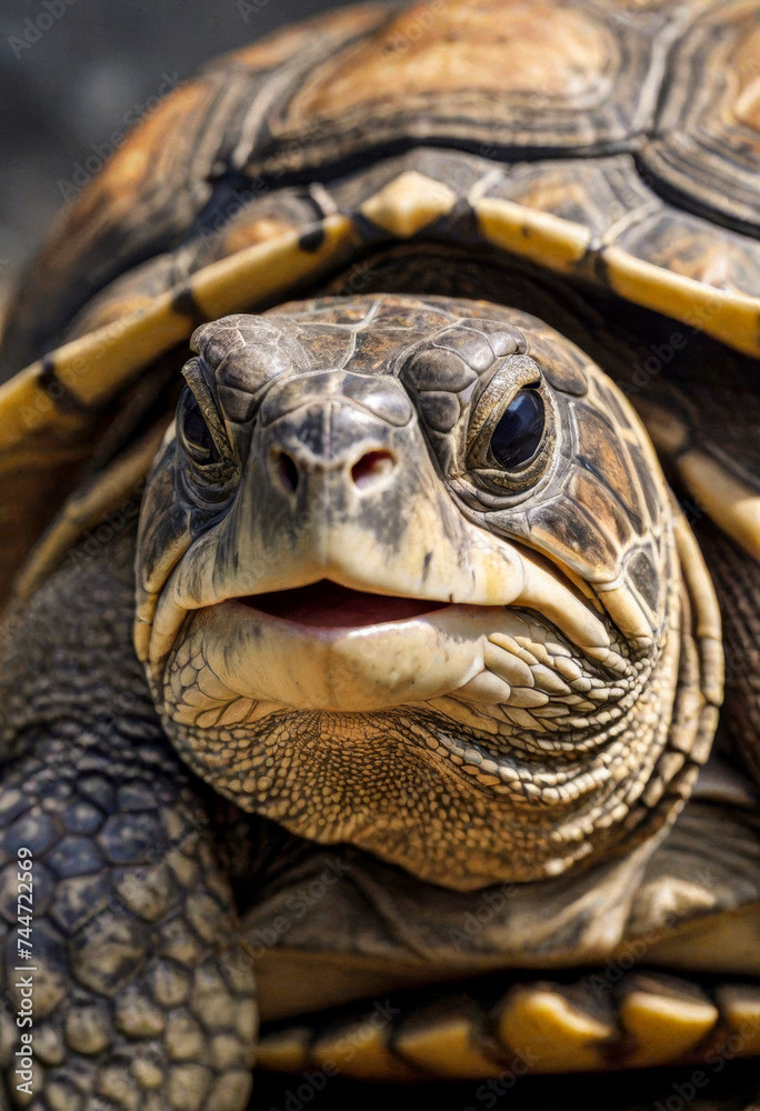 A close-up portrait of a turtle A close-up portrait of a turtle