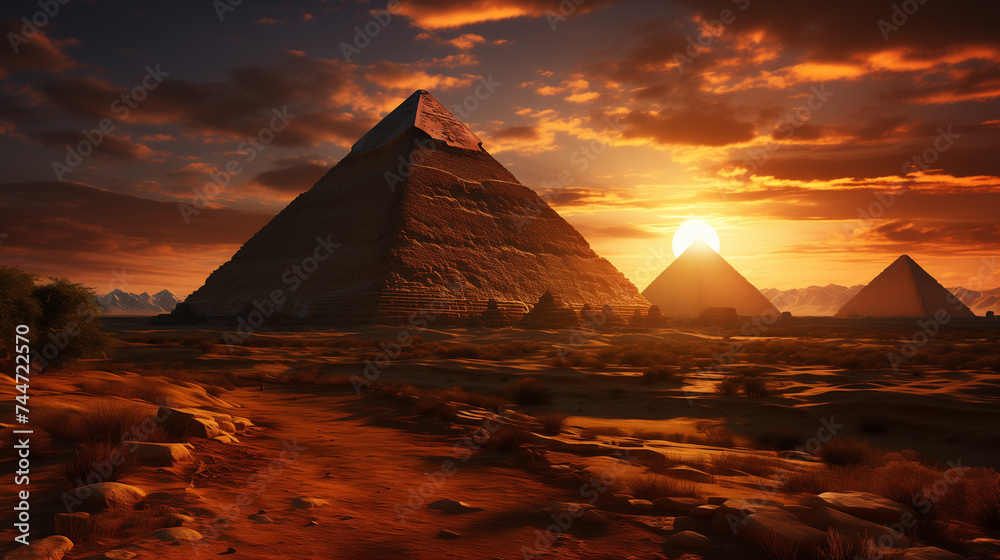 Un pharaon érige des pyramides majestueuses pour glorifier son règne, captivant le monde avec sa grandeur et son mystère.