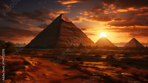 Un pharaon   rige des pyramides majestueuses pour glorifier son r  gne  captivant le monde avec sa grandeur et son myst  re.