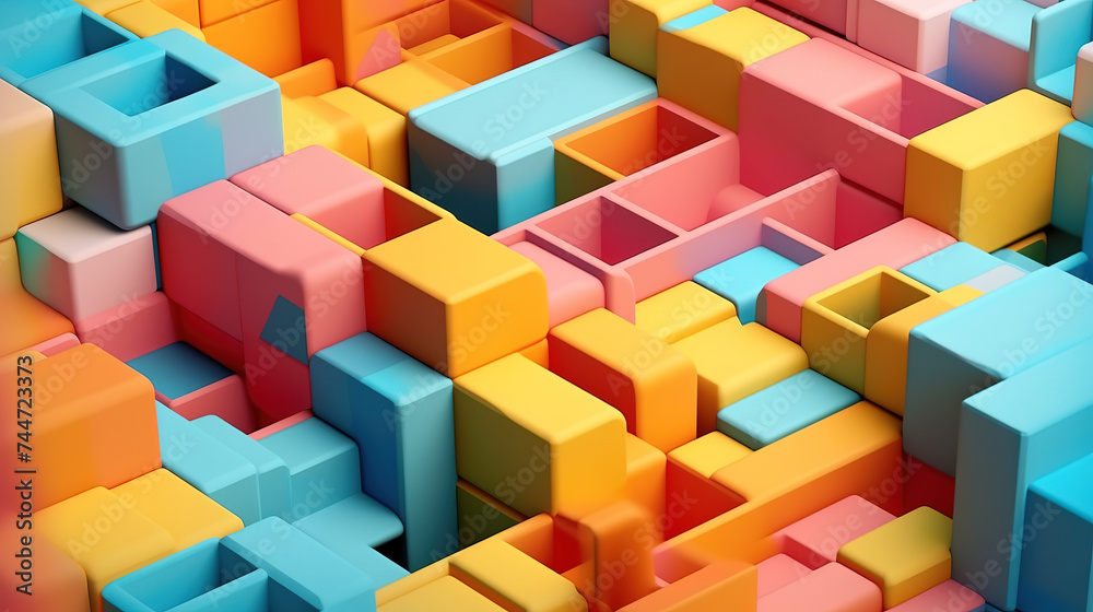 Obraz premium Gradient glasses and cubes