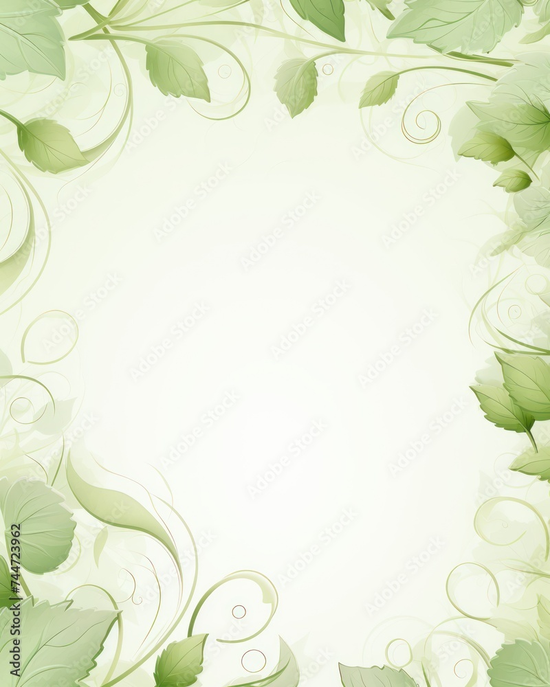Stunning White and Green Wedding Invitation Card Background