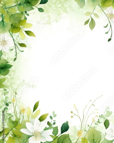 Stunning White and Green Wedding Invitation Card Background