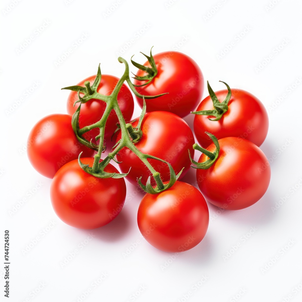 Fresh and Juicy Tomatoes on a White Background Fresh and Juicy Tomatoes on a White Background