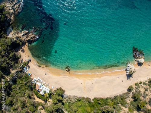 view of the sea from the sea cala Canyelles Lloret de Mar