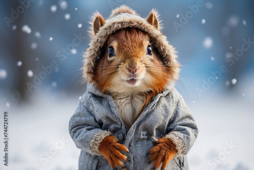 squirrels wear warm clothes