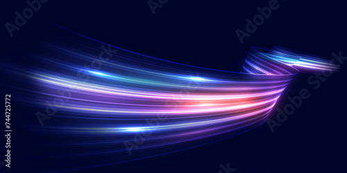 Abstract high speed light background. Futuristic digital technology concept, big data, network connection, AI, communication. Pattern for banner, poster, website. Vector eps10.